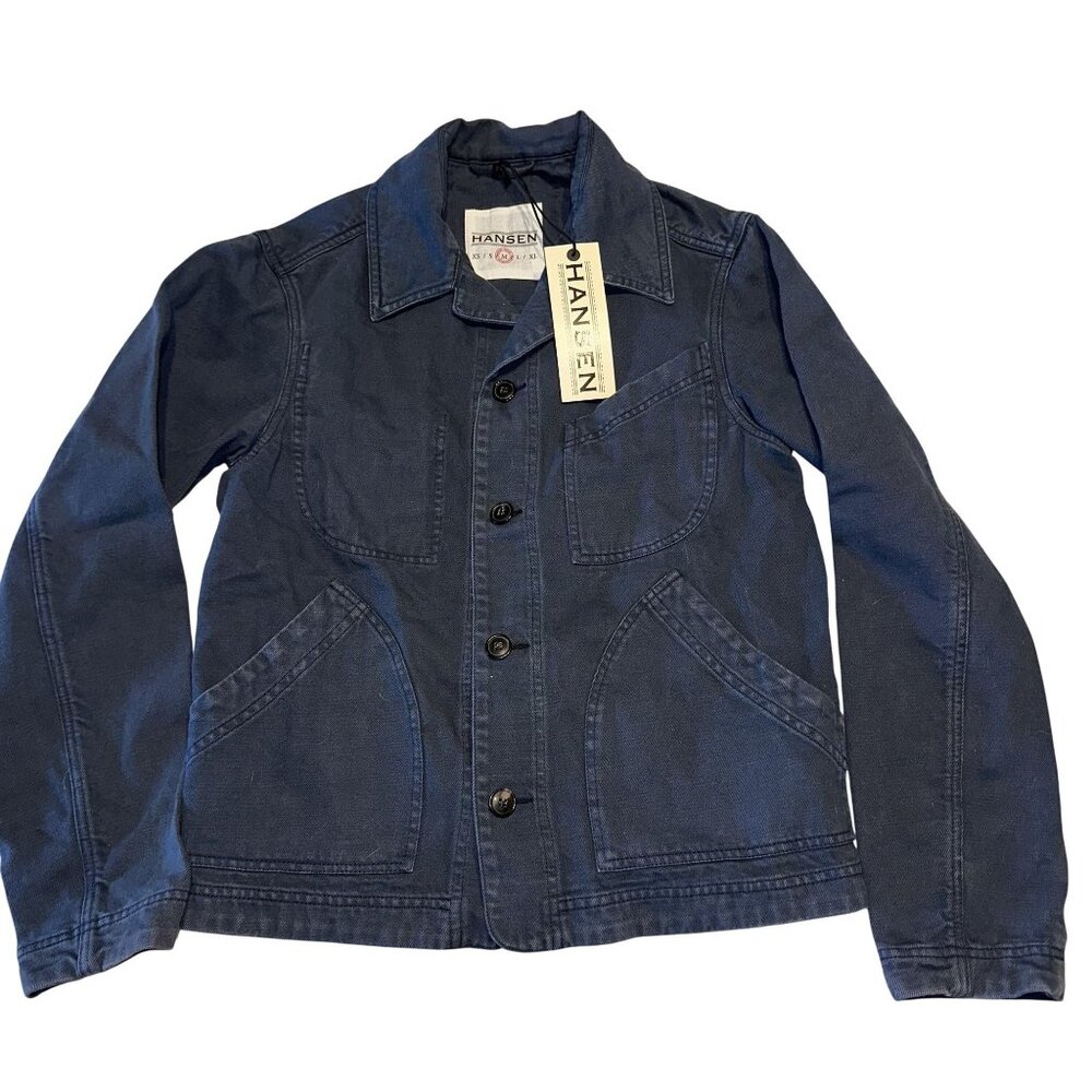 NWT Hansen LAUST Casual Work Blue Sturdy Cotton Twill Jacket Men's Size Medium M